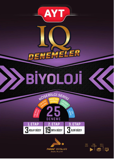 AYT IQ Biyoloji 25 Branş Denemesi PRF Paraf Yayınları Fotokopinci -