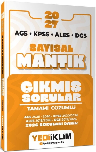 AGS KPSS ALES DGS Sayısal Mantık Tamamı Çözümlü Çıkmış Sorular Yediiklim Yayınları Fotokopinci -