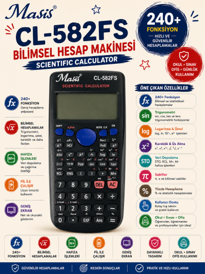 Masis CL-582FS Bilimsel Hesap Makinesi Fotokopinci -