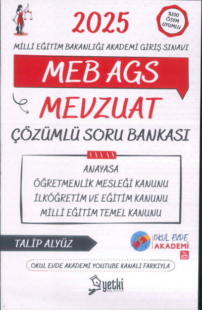 2025 MEB AGS Mevzuat Çözümlü Soru Bankası Yetki Kitap Fotokopinci -