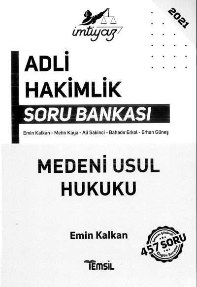 ADLİ HAKİMLİK SORU BANKASI MEDENİ USUL HUKUKU 457 SORU Fotokopinci -