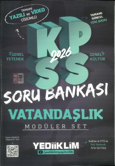 VATANDAŞLIK 2026 KPSS Genel Yetenek Genel Kültür Hem Yazılı Hem Video Çözümlü Soru Bankası Modüler Yediiklim Yayınları Fotokopinci -