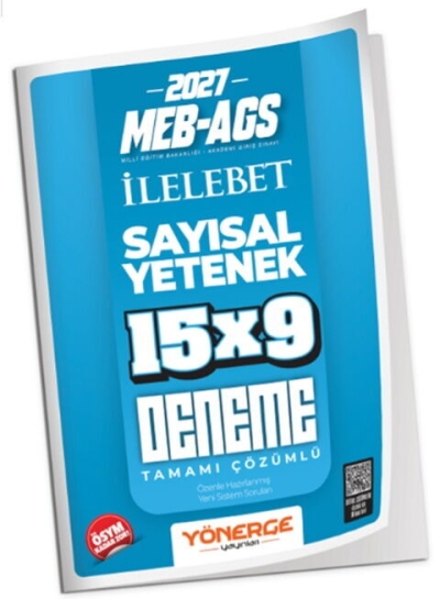 MEB-AGS Sayısal Yetenek İLELEBET 15x9 Deneme Çözümlü Yönerge Yayınları Fotokopinci -