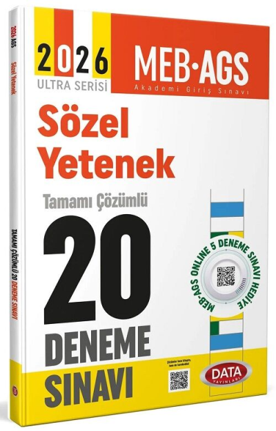 2026 AGS Sözel Yetenek Tamamı Çözümlü 20 Deneme Sınavı Data Yayınları Fotokopinci -
