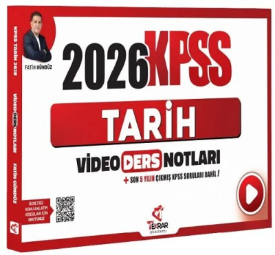 2026 KPSS Tarih Video Ders Notları Fatih Gündüz Tekrar Akademi Yayınları