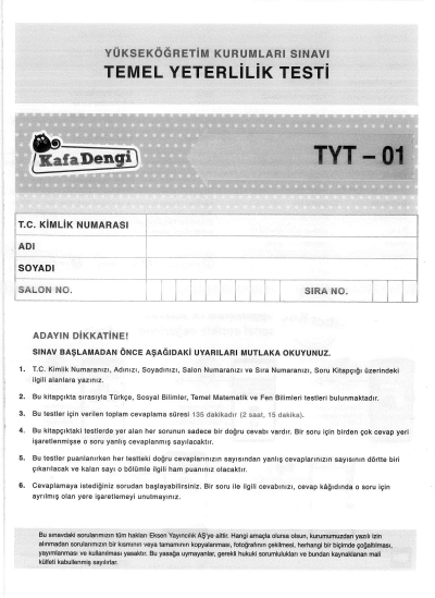 TYT 5 Lİ DENEME Fotokopinci -