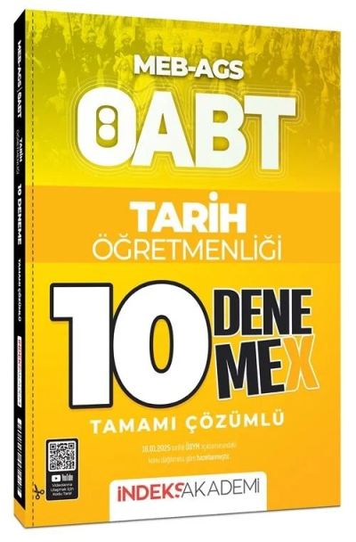 2025 ÖABT MEB-AGS Tarih Öğretmenliği 10 DenemeX Çözümlü İndeks Akademi Yayıncılık Fotokopinci -