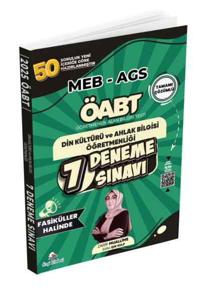 ÖABT MEB-AGS DKAB Din Kültürü ve Ahlak Bilgisi Öğretmenliği 7 Deneme Fasikül Çözümlü Dizgi Kitap Yayınları Fotokopinci -