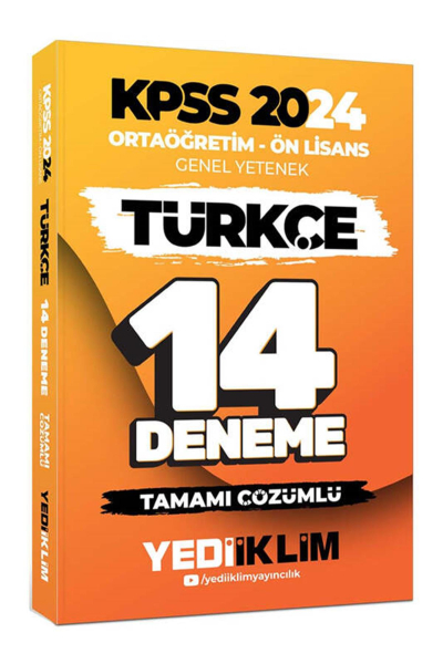 Ortaöğretim Ön Lisans Genel Yetenek Türkçe 14 Deneme Tamamı Çözümlü
