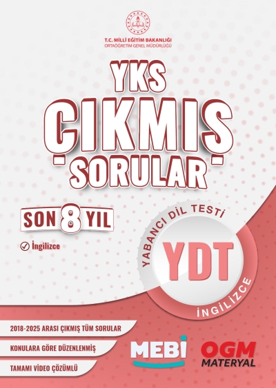 YKS Çıkmış Sorular YDT Son 8 Yıl (2018-205) MEB OGM Fotokopinci -
