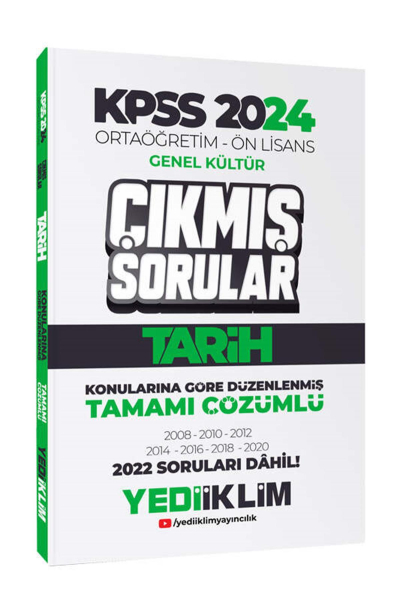 Ortaöğretim-Önlisans Tarih Konularına Göre Çıkmış Sorular (2008-2022) Fotokopinci -
