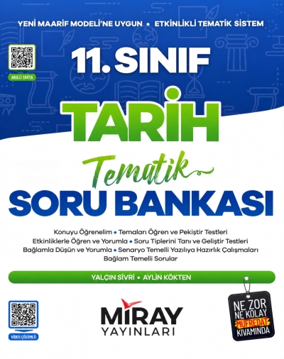 11. Sınıf Tarih Maarif Model Tematik Soru Bankası Miray Yayınları Fotokopinci -