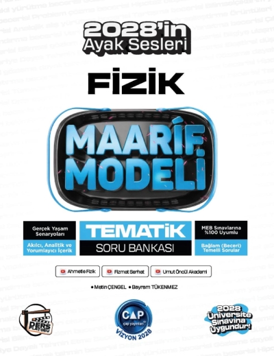 2028 Üniversiteye Hazırlık Fizik Ders Platosu Maarif Modeli Tematik Soru Bankası Çap Yayınları Fotokopinci -