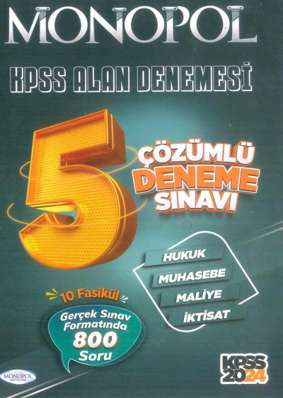 2024 KPSS A Grubu Tamamı Çözümlü Fasikül 5 Deneme Sınavı Monopol Yayınları Fotokopinci -