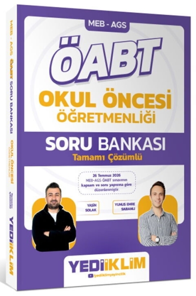 MEB AGS ÖABT Okul Öncesi Öğretmenliği Tamamı Çözümlü Soru Bankası Yediiklim Yayınları Fotokopinci -