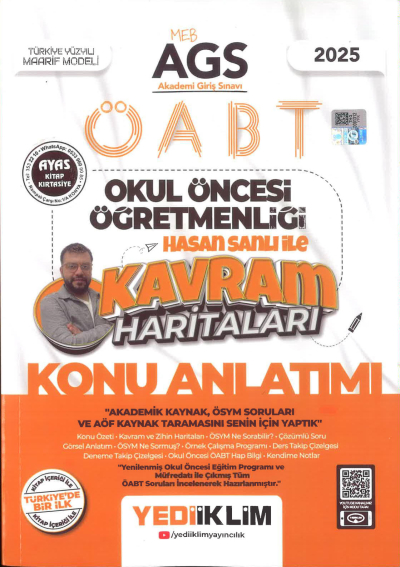 2025 MEB AGS ÖABT Okul Öncesi Öğretmenliği Hasan Sanlı İle Kavram Haritaları Konu Anlatımı Yediiklim Yayınları Fotokopinci -