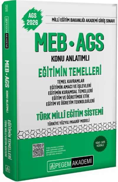2026 MEB-AGS Eğitimin Temelleri ve Türk Milli Eğitim Sistemi Konu Anlatımlı Pegem Akademi Yayınları Fotokopinci -