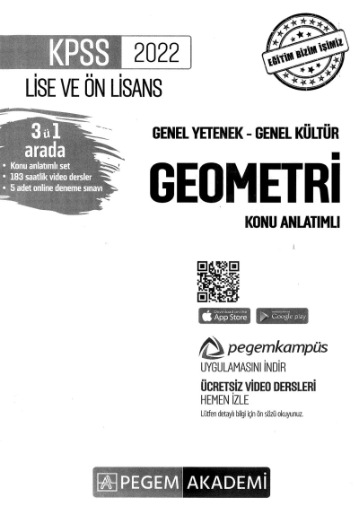 2022 KPSS LİSE VE ÖNLİSANS GEOMETRİ KONU ANLATIMI