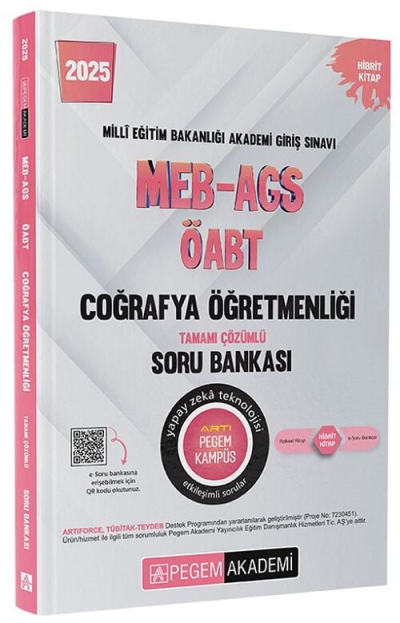 2025 MEB-AGS-ÖABT Coğrafya Öğretmenliği Tamamı Çözümlü Soru Bankası Pegem Akademi Yayıncılık Fotokopinci -
