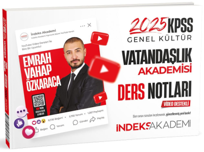 İndeks Akademi 2025 KPSS Vatandaşlık Akademisi Video Ders Notları Fotokopinci -