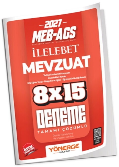 MEB-AGS Mevzuat Bilgisi İLELEBET 8x15 Deneme Çözümlü Yönerge Yayınları Fotokopinci -