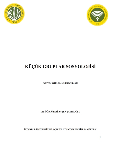 Küçük Gruplar Sosyolojisi Fotokopinci -
