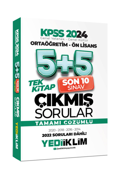Ortaöğretim - Ön Lisans Tamamı Çözümlü 5+5 Çıkmış Sorular Tek Kitap (2014-2022) Fotokopinci -