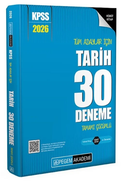 2026 KPSS Tüm Adaylar İçin Tarih 30 Deneme Tamamı Çözümlü Pegem Yayınları Fotokopinci -