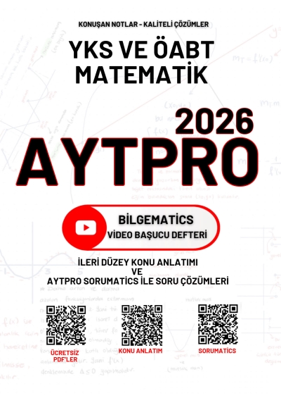 BilgeMatics Hüseyin Hoca ÖABT Matematik AYTPRO İleri Düzey Konu Anlatımı ve AYTPRO Sorumatics İle Soru Çözümleri Fotokopinci -