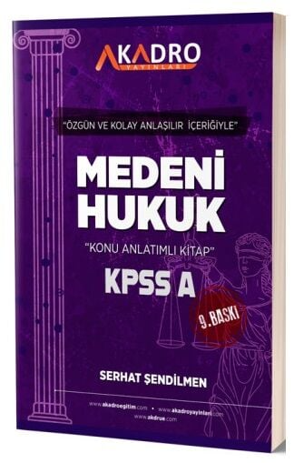 A Kadro Yayınları KPSS A Grubu Medeni Hukuk Konu Anlatımlı Fotokopinci -