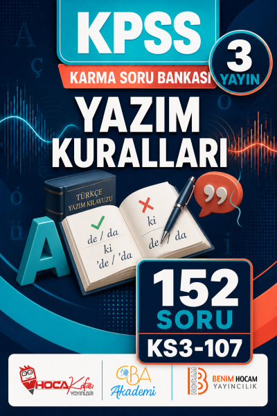 Yazım Kuralları 3 Yayın 152 Soru (Benim Hocam - CBA - Hoca Kafası Yayınları) Fotokopinci -
