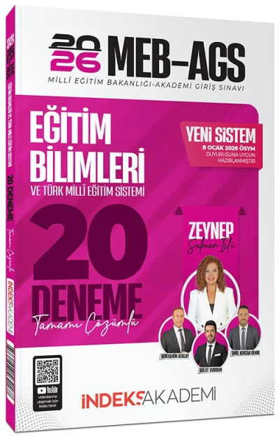 2026 MEB-AGS Eğitim Bilimleri ve Türk Milli Eğitim Sistemi 20 Deneme Çözümlü İndeks Akademi Yayıncılık Fotokopinci -
