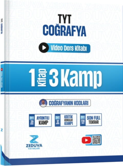 Coğrafyanın Kodları TYT Coğrafya 1 Kitap 3 Kamp Video Ders Kitabı Zeduva Yayınları Fotokopinci -